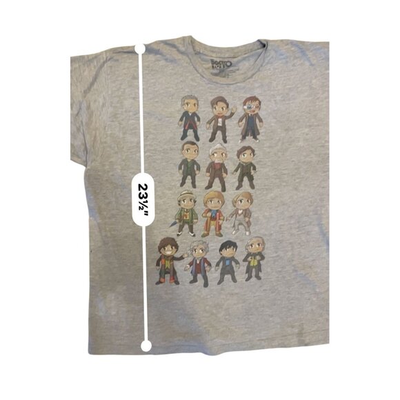 T-Shirt Men's 2XL size Doctor Who BBC 13 Doctors on Gray cartoon big head - Picture 3 of 6